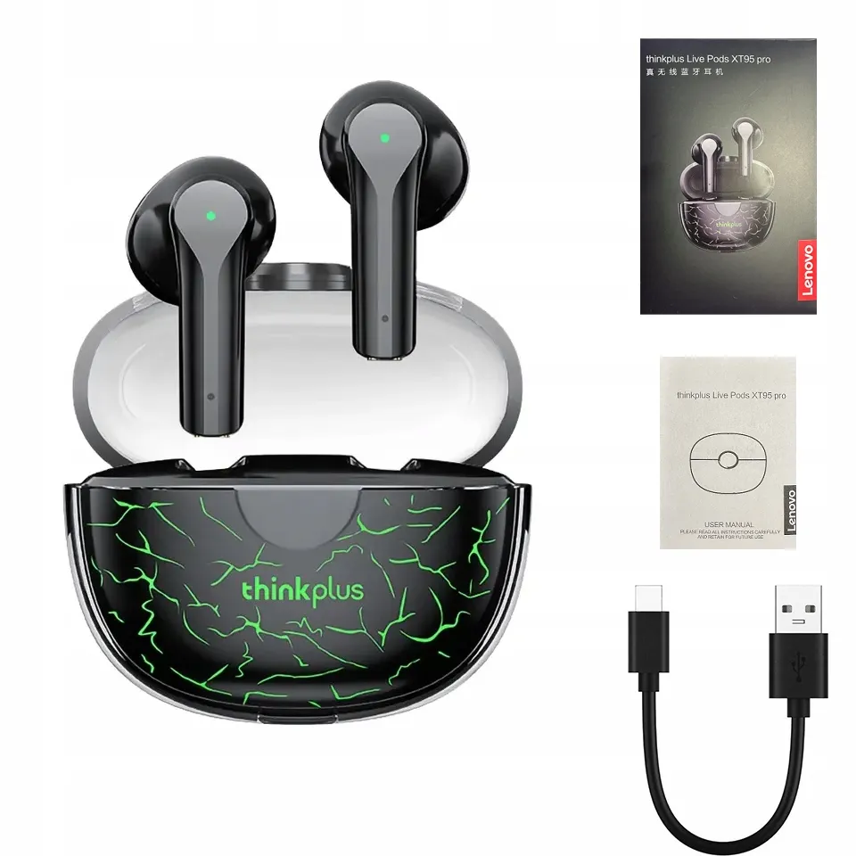 Lenovo ThinkPlus XT95 Pro True Wireless Earbuds – Black