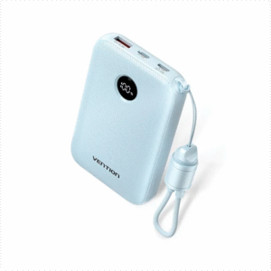 Vention FKAL0-C 10000mAh 22.5W Fast Charging Power Bank with Built-in USB-C Cable – Blue